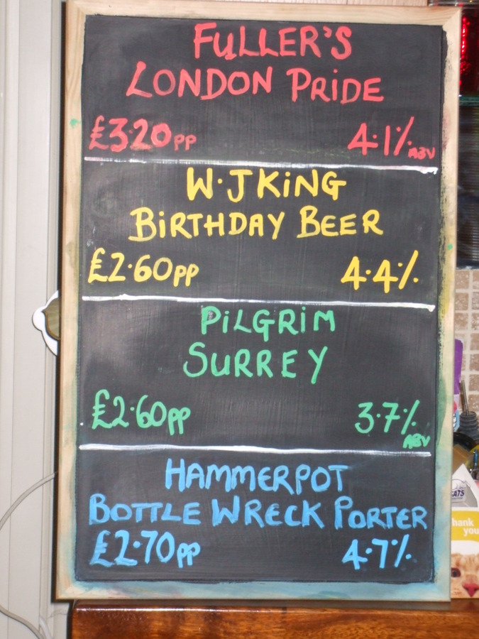 Beer menu